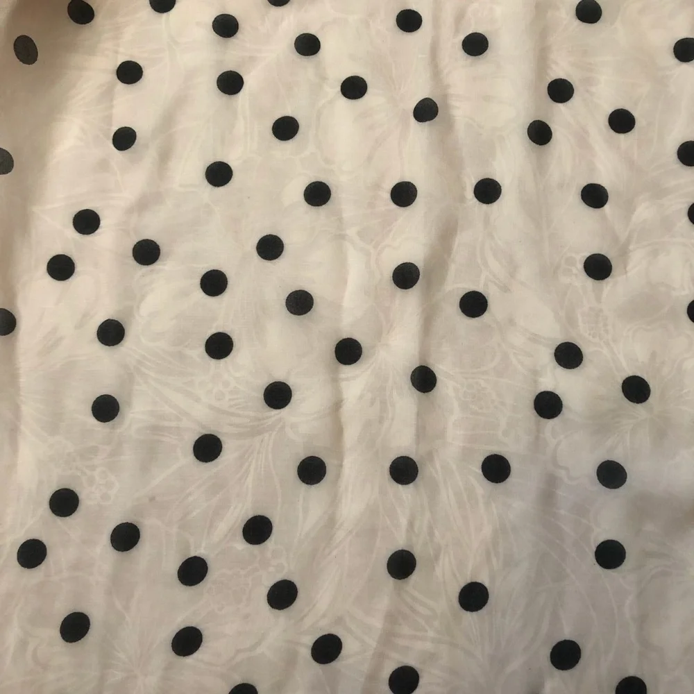 Sheer, Light Pink Scarf with Black Dots - Picture 2 of 3